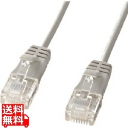 カテゴリ6準拠極細LANケーブル(ライトグレー、15m) 写真1