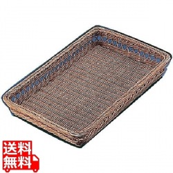 籐 スカシ浅型パンカゴ 46号 茶 16-730B 業務用 写真1