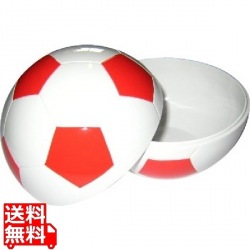 お子様ランチ皿 サッカーボール 小(仕切なし)レッド 写真1
