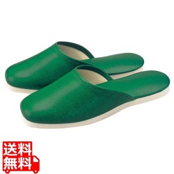 スリッパ(白薄底)前とじタイプ No014L グリーン(010) 写真1