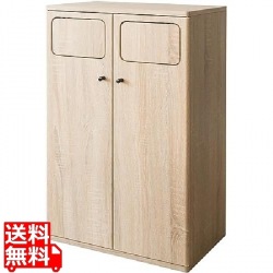 ダストボックス ダブルプッシュ 45L 木目柄 DB-802 ナチュラル 宮武製作所 写真1