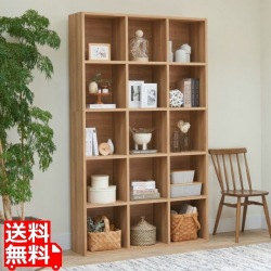 フリーラック 白井産業 ラック 収納 マス目ラック 飾り棚 本棚 シェルフ 横置き可 リビング 約幅124cm 高さ206cm ナチュラルブラウン レジェルノ LGE-2112NA 写真1