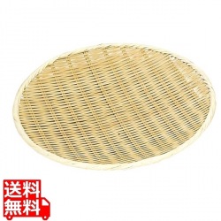 竹製 樹脂渕丸盆ザル 18cm 写真1