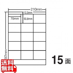 カラーレーザープリンタ用耐水光沢紙ラベル 70mm×50.8mm A4版 210mm×297mm 400シート(80シート×5) 写真1