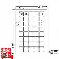 マルチタイプラベル(普通紙タイプ) 30mm×30mm A4 210mm×297mm 500シート(100シート×5) 写真1