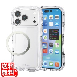 Grippy ハイブリッドケース オールクリア メタルステッカー付 写真1