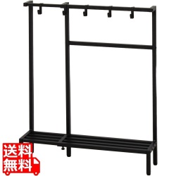 コンパクト伸縮カバンラック(ブラック) 写真1