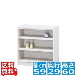 フリーラック タナリオ TNL-6059 WH | 幅:約59cm 高さ:約60cm ホワイト 白木目 全棚可動 シェルフ カラーボックス 書斎 オフィス 事務所 写真1