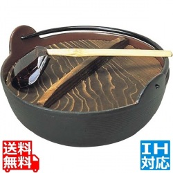 五進 鉄 田舎鍋 33cm 杓子付 ホーロー ※IH対応(100V/200V) 写真1