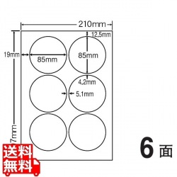 カラーレーザープリンタ用耐水光沢紙ラベル 85mm×85mm A4版 210mm×297mm 400シート(80シート×5) 写真1