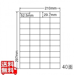 マルチタイプラベル(普通紙タイプ) 52.5mm×29.7mm A4版 210mm×297mm 500シート(100シート×5) 写真1