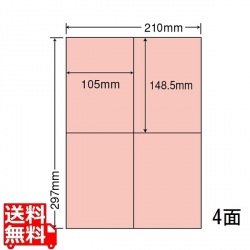 マルチタイプ カラーラベル 再剥離 105mm×148.5mm A4版 210mm×297mm 500シート(100シート×5) 写真1