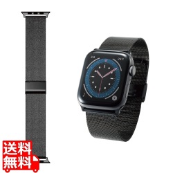 アップルウォッチ バンド SE / Series 7 / 6 / 5 / 4 / 3 / 2 / 1 [ 45mm 44mm 42mm ] ステンレス ミラネーゼ モデル番号[ A2474 A2352 A2292 等] ブラック 写真1
