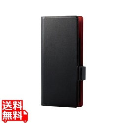 スマホケース 汎用 マルチケース Sサイズ レザー 手帳型 マグネット開閉 スライド式 スタンド機能 薄型 軽量 ストラップホール付 ブラック 写真1