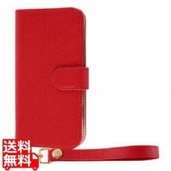 らくスマ F-52B 手帳 ハンドストラップ ルーペ付/レッド 写真1