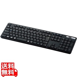 キーボード ワイヤレス Bluetooth 抗菌 薄型 ワイヤレスキーボード フルキーボード メンブレン式 ブラック 写真1