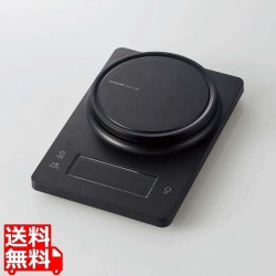 ドリップスケール/コーヒー専用タイマー機能搭載/計量+タイマー計測同時表示/操作・カウント音付/最大2kg/最小0.1g表示/バックライト付/ブラック 写真1