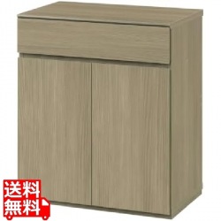 キャビネット 幅60cm 高72cm グレー 扉付 引出付き リビング サイドボード ナチュリカ 写真1