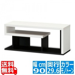 テレビ台 白井産業 テレビボード ローボード 収納 棚 リビング シンプル ナチュラル 幅90cm 高さ約38cm ホワイト ブラック 32V型対応 ヴォルデバ  写真1