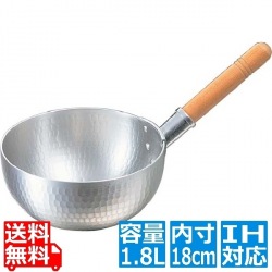 アルミ 打出片手 ボーズ鍋 18cm 業務用 写真1