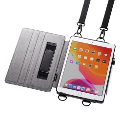 iPad 10.2インチ スタンド機能付きショルダーベルトケース 写真1