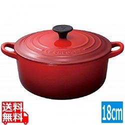 2501-18 ココット・ロンド 18cm チェリーレッド | ルクルーゼ 写真1