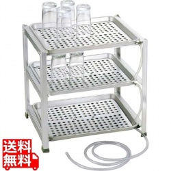 アルマイト 三段式ウォーターグラストレイ(水切盆) 中 業務用 写真1