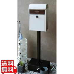 スタンドポスト 新聞受け付き 郵便ポスト ダイヤル錠  工事不要 大容量 スチール製 錆びにくい 簡単設置 おしゃれ シンプル 【Gilda(ジルダ)】(グレージュ) 写真1