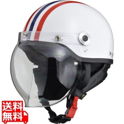 ハーフヘルメット ホワイト×レッド/ブルー ( CR-760 ) 写真1