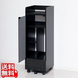 ゲーム機ラック キャスター付 縦型 強化ガラス 収納物が目立たない 開閉はプッシュ式 引出し付き スタイリッシュ 幅32cm スリム ブラック 写真1