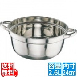 CLO 18-8円付鍋 24cm ※ ガス火専用 写真1