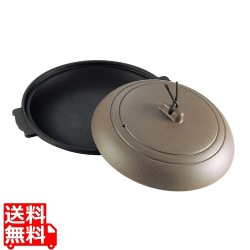 アルミ 丸型 陶板焼 素焼茶 M10-391 写真1