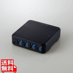 USB切替器/USB3.0/PC側4ポート/接続機器4ポート/手元スイッチ/ブラック 写真1