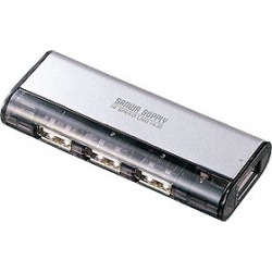 USB2.0ハブ (シルバー) 写真1