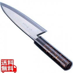 歌舞伎調和庖丁 忠舟 出刃 15cm 黒金茶 写真1