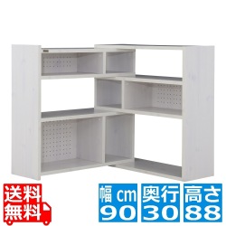 Like(ライク) ラック(ロータイプ/幅90cm) シェルフ デザインシェルフ 棚 伸縮 伸縮棚 ディスプレイ 収納 リビング収納 幅90cm 幅160cm ホワイト LK90-90SSR-WH 写真1