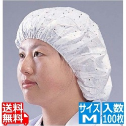 つくつく帽子(電石不織布) EL-102 M ホワイト(100枚入) 写真1