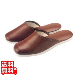 スリッパ(白薄底)前とじタイプ No014L ブラウン(04) 写真1