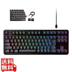 ゲーミングキーボード 【V custom】 着脱式ケーブル RGB メカニカル ( 銀軸 / スピードリニア ) 日本語配列 テンキーレス ブラック 写真1