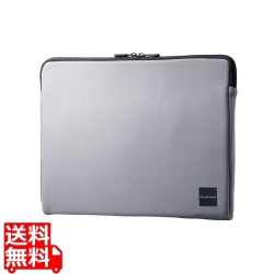 パソコンケース 14インチ 【 MacBook Air / Pro ?14インチ M2 M1 Surface Pro 9 / Laptop 5 ?15インチ 他対応 】 耐衝撃 撥水加工 スリム ファスナー式 グレー 写真1