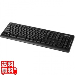 抗菌・高耐久仕様 無線2.4GHz フルキーボード ブラック 写真1