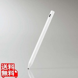 タッチペン/スタイラス/リチウム充電式/汎用/磁気吸着/USB-C充電/ペン先交換可能/ペン先付属なし/ホワイト 写真1