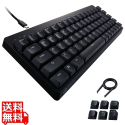 ゲーミングキーボード 【V custom】 有線 着脱式ケーブル メカニカル ( 銀軸 / スピードリニア ) 日本語配列 テンキーレス USB Aポート×1 コンパクト ブラック 写真1