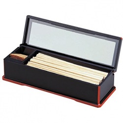 ニュー箸箱 黒渕朱(楊子入付)1-514-1 写真1