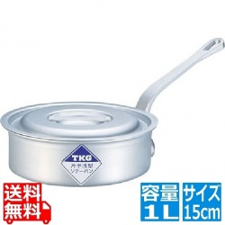 片手浅型鍋アルミニウム(アルマイト加工)(目盛付)TKG 15cm ※ ガス火専用 写真1