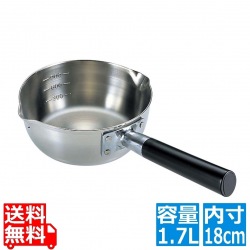 プロ仕様 三層鋼 行平鍋(目盛付)WK-252 18cm 写真1