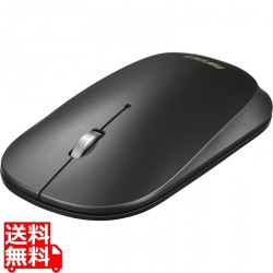 薄型 3ボタン 無線 BlueLEDマウス ノーマル ブラック 写真1