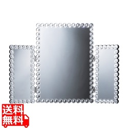 三面鏡 卓上ミラー クリスタル調 おしゃれ ドレッサーに メイク 洗面台に 身だしなみチェック 高さ 54cm 幅78cm クロシオ 83011 写真1