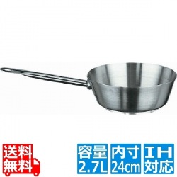 パデルノ18-10テーパーパン 1112-24 ※ IH対応 IH (100V/200V)とガス火対応 写真1