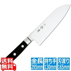 令月 口金付MV特殊鋼 三徳(両刃) FC-1051 16.5cm 写真1